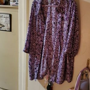 Button up multi colored purple shirt